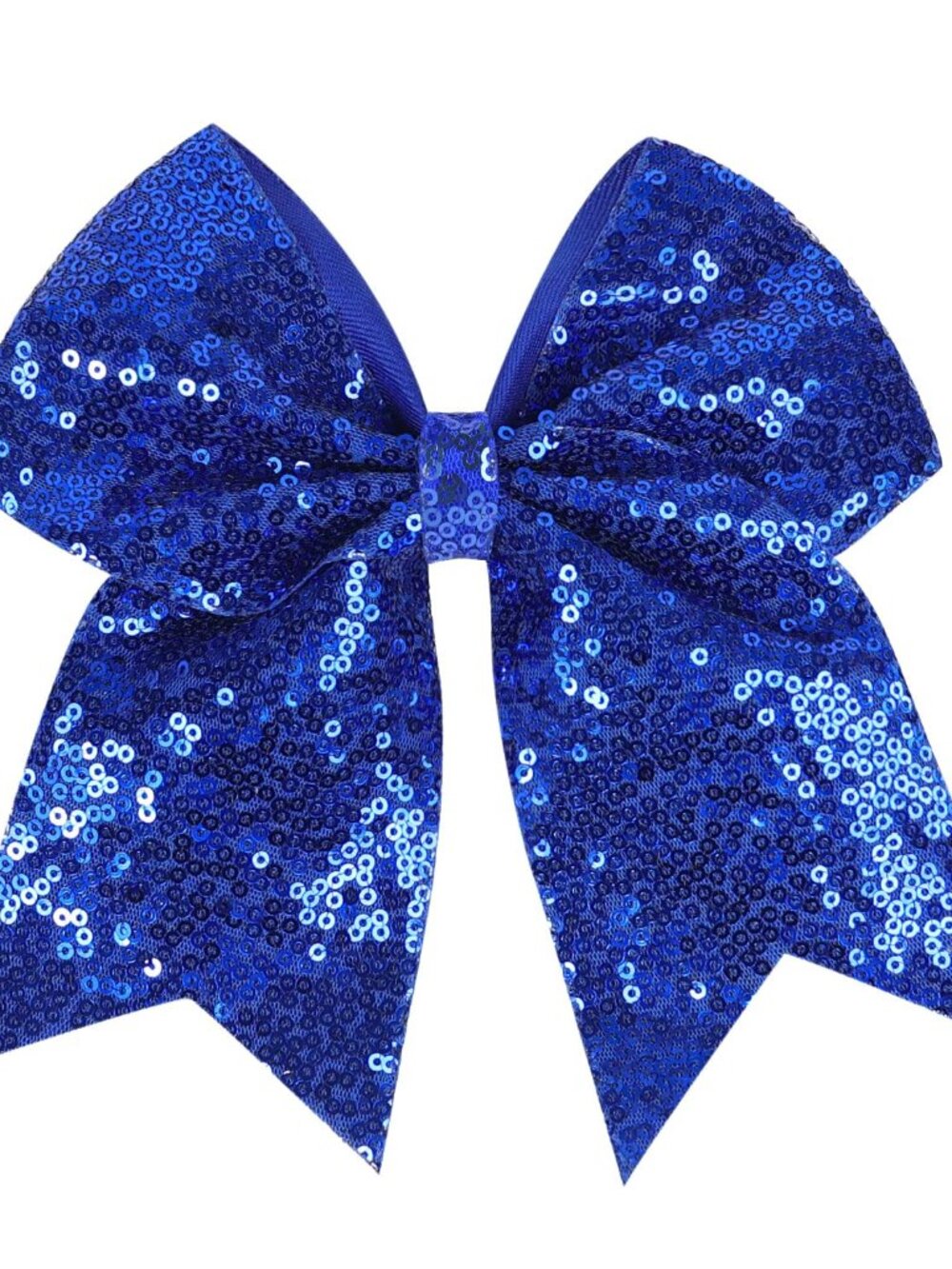 Jumbo Glitter Cheer Bow Clip - 7 Inch Large Cheerleading Sequin Hair Bow with Ta
